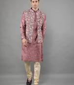 Festival Kurta Sets With Nehru Jacket - Pink