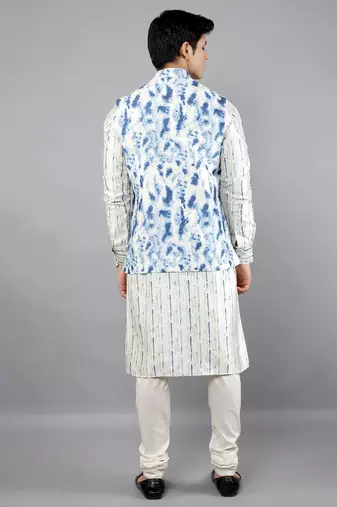 Festival Kurta Sets With Nehru Jacket - Blue