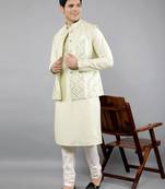 Festival Kurta Sets With Nehru Jacket - Sea Green