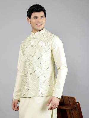 Festival Kurta Sets With Nehru Jacket - Sea Green 2