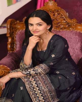 BLACK CHINON  PARTY WEAR  EMBROIDERY SALWAR SUIT 3