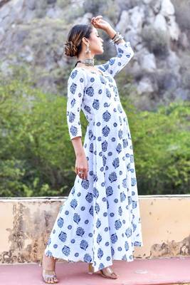 2 piece full sweep bias cut anarkali style kurta set and indigo palazzo. 2