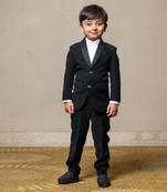Stylish blackslim-fit suit for boys
