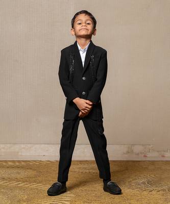 Elegant blacksuit with sequined accents 1