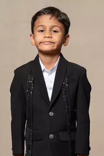 Elegant blacksuit with sequined accents