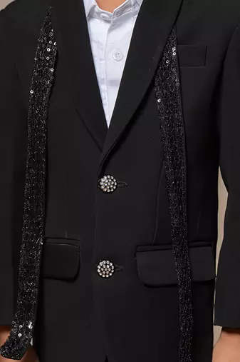 Elegant blacksuit with sequined accents