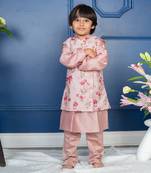 Flower embroidery nehru jacket with kurta and chudidar