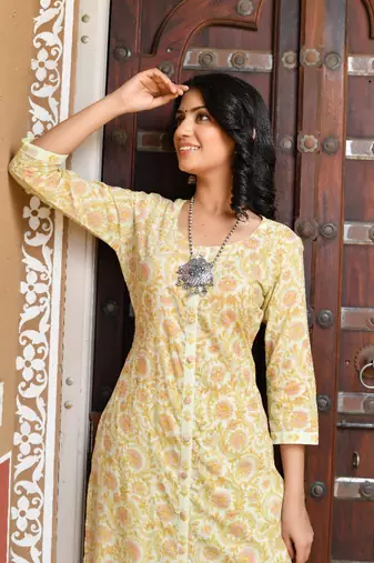 Powder blue & star white alia cut suit set with organza dupatta