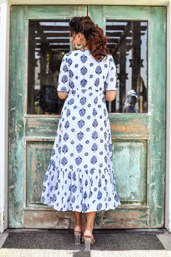 White a-line jacket dress