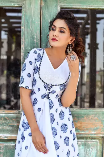 White a-line jacket dress