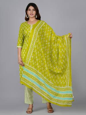 Green cotton printed kurti 2
