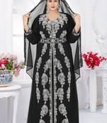 Moroccan Dubai Kaftan Arabic Abaya Maxi Hand Beaded Caftan Wedding Gown Dress