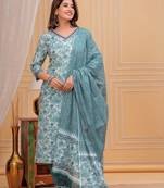 Green cotton printed kurti