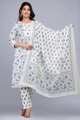 Blue cotton printed kurti 1
