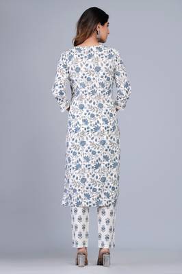 Blue cotton printed kurti 2