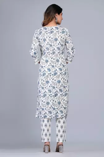 Blue cotton printed kurti