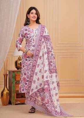 Pink cotton printed kurti 1