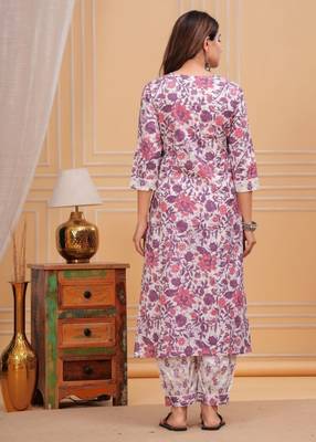 Pink cotton printed kurti 2