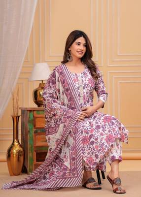 Pink cotton printed kurti 3