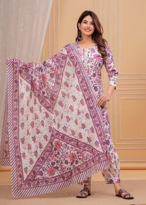 Pink cotton printed kurti 4