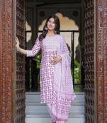 Pink cotton printed kurti