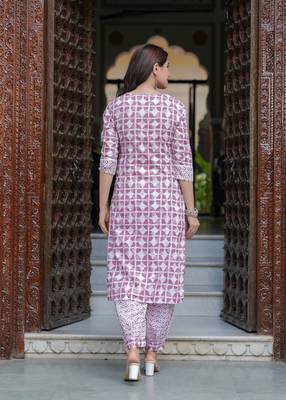Pink cotton printed kurti 2