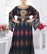 Moroccan Kaftan Dress Arabic Abaya Maxi Hand Beaded Caftan Farasha Floor Length Party Wear Wedding Gown