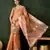 Peach cotton silk saree for festive occasion