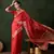 Red cotton-silk saree for festival