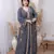 Grey color Handmade Moroccan Kaftan with hijjab
