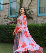 Orange grey coord set with jacket