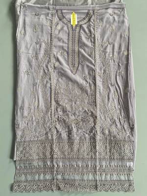 Lavender embroidered faux georgette salwar suit 4