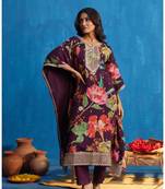 Purple  chinon  kaftan