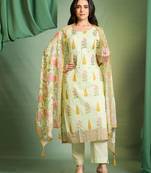 Green  cotton  kurti bottom  dupatta set