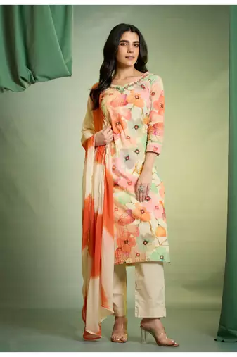 White  cotton  kurti bottom  dupatta set