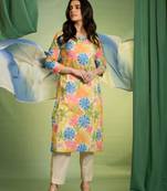 White  cotton  kurti bottom  dupatta set