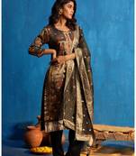 Black  tissue jacquard  kurti bottom  dupatta set