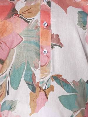 Multicolour floral print cotton kurta and pajama  set 4