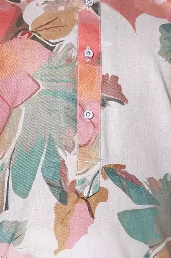 Multicolour floral print cotton kurta and pajama  set