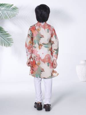 Multicolour floral print cotton kurta and pajama  set 5