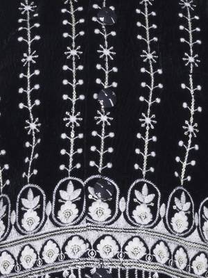 Black thread embriodered velvet kurta & pant with ethnic jacket 4