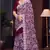 Wine Sequin Resham Embroidered Georgette Saree With Matching Blouse Piece