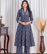Bandhani Printed V-Neck Pure Cotton A-Line Kurta With Palazzo