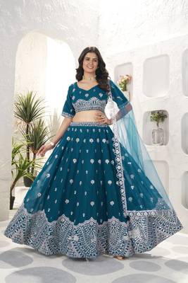 teal  Wedding Lehenga Choli for Women 1
