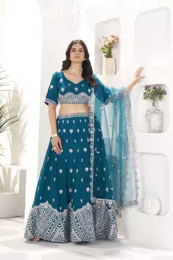 teal Designer  Wedding Lehenga Choli for Women