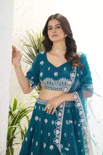 teal Designer  Wedding Lehenga Choli for Women