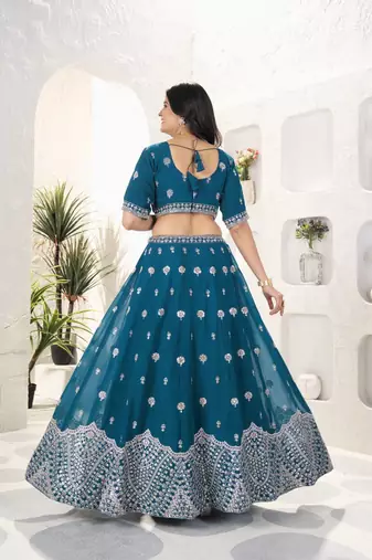 teal Designer  Wedding Lehenga Choli for Women