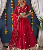 red Designer Wedding Lehenga Choli for Women