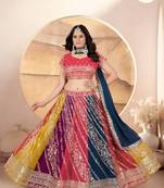 multicolour Designer Bridal Wedding Lehenga Choli for Women