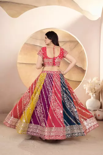 multicolour Designer Bridal Wedding Lehenga Choli for Women